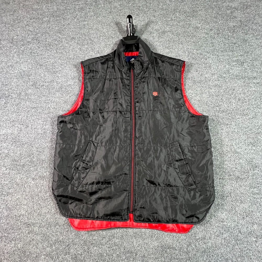 Rocawear Puffer Vest Men Large Black Full Zip Quilted Pockets Classic Streetwear
